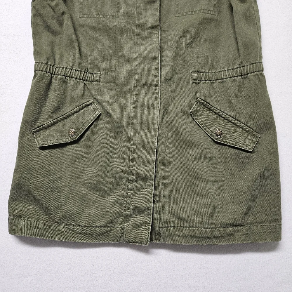 Cat & Jack Vest Snaps Pockets Green Pink Sz 14 16